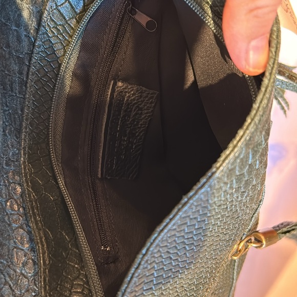 Markese Italy Leather Purse adjustable strap tassel snake scale alligator NWT - Picture 8 of 8